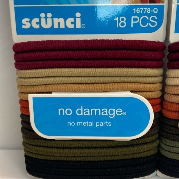 Scunci Hair Ties Ponytail Elastics No Metal Fall Warm Colors Red Tan - Picture 4 of 13